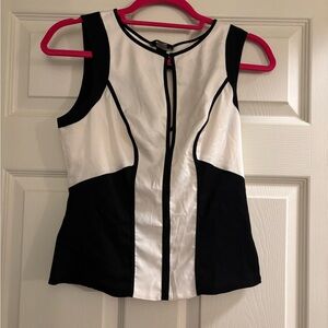 Bebe Black and White Sleeveless Top xs